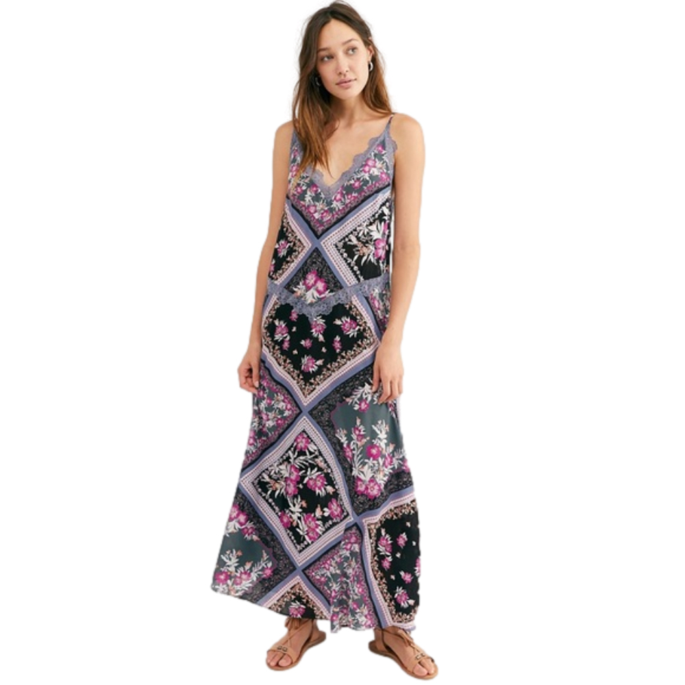 NWOT Free People Floral slip dress